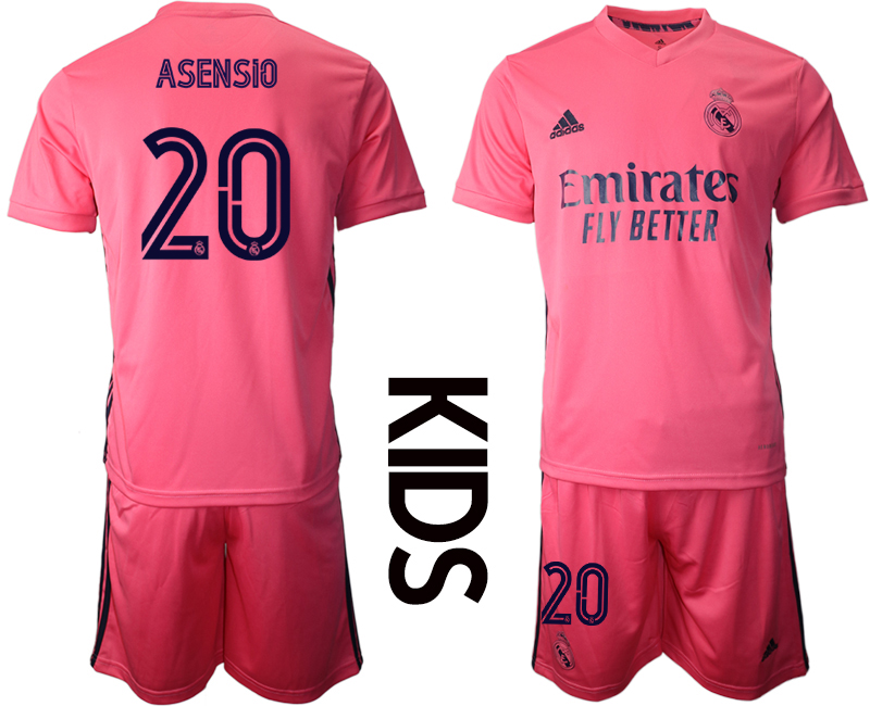 Youth 2020-2021 club Real Madrid away #20 pink Soccer Jerseys->real madrid jersey->Soccer Club Jersey